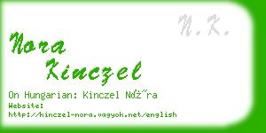 nora kinczel business card